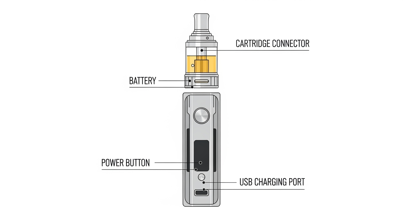510 battery vape diagram